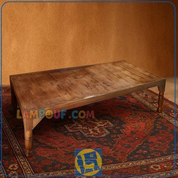 تخت سنتی چهار نفره Trk243 به صورت کرسی که به عنوان تخت چوبی قهوه خانه ای در داخل منازل و در رستوران و کافی شاپ و سفره خانه و قهوه خانه سنتی استفاده می‌شود.