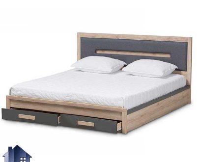تخت خواب دو نفره DBJ125 که به عنوان تختخواب دونفره کشو دار با تاج رویه کوبی شده فوم دار در داخل اتاق خواب و در کنار سرویس خواب مورد استفاده قرار می‌گیرد.