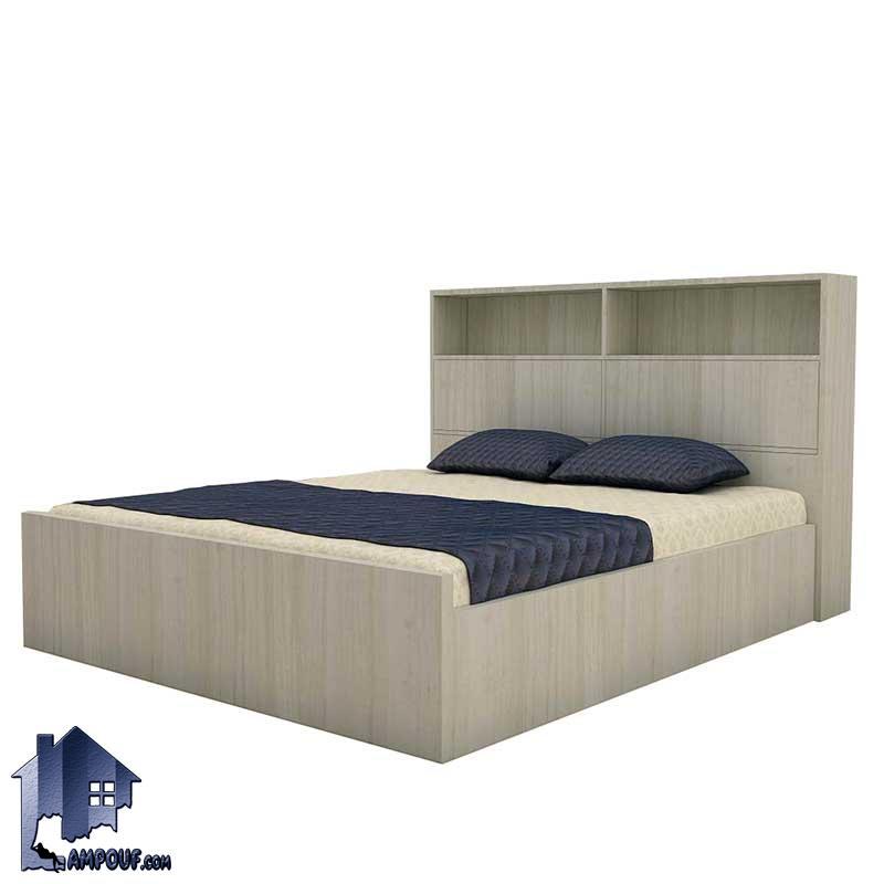 تخت خواب دو نفره DBJ132 که به عنوان تخت باکس و تختخواب دونفره با دو سایز کوئین و کینگ در داخل اتاق خواب و در کنار سرویس خواب مورد استفاده قرار می‌گیرد.