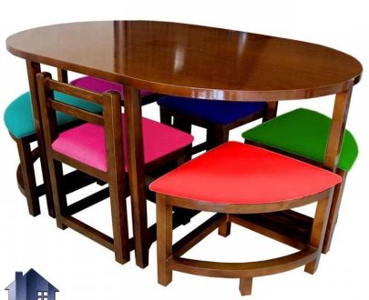 ست میز نهارخوری 6 نفره DTB17 مناسب برای ناهار خوری آشپزخانه و پذیرایی و کافی شاپ و رستوران که با طراحی به صورت ست میز و صندلی شش نفره و کمجا ساخته شده است