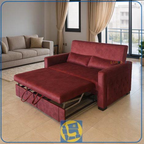 مبل تختخوابشو دو نفره شیوا FFRA103 که به عنوان مبلمان و کاناپه و تخت خواب دونفره در داخل منزل و ادارات و شرکت ها و مطب ها و اتاق مدیریت استفاده می‌شود.