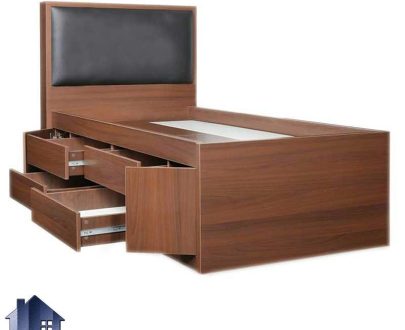 تخت خواب یک نفره SBJ117 که به عنوان تختخواب یکنفره کشو دار و دراور دار داخل اتاق خواب بزرگسال و کودک و نوجوان در کنار سرویس خواب مورد استفاده قرار می‌گیرد