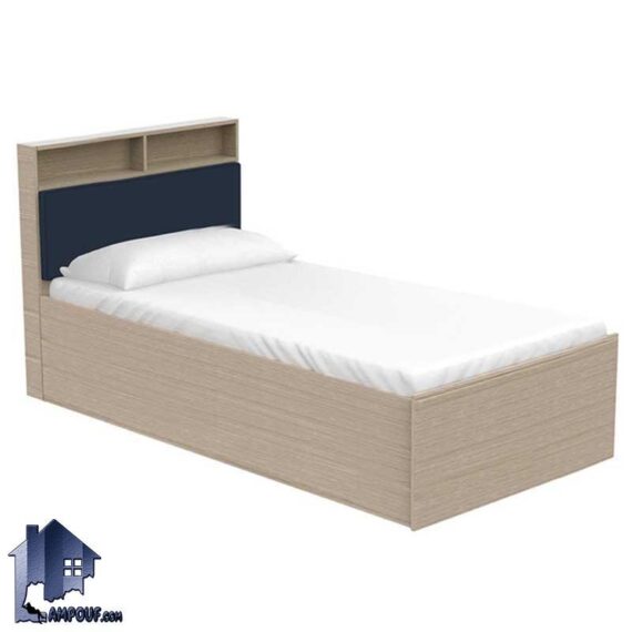 تخت خواب یک نفره SBJ126 با تاج قفسه دار و رویه کوبی شده که به عنوان تخت باکس و تختخواب یکنفره در اتاق کودک نوجوان و بزرگسال در کنار سرویس خواب قرار می‌گیرد.