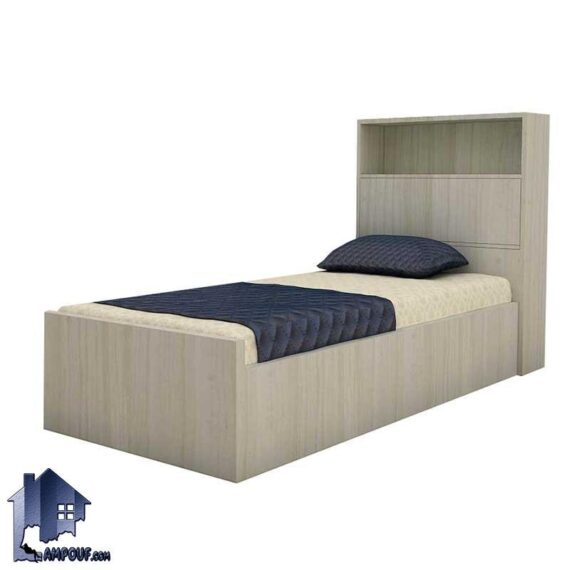 تخت خواب یک نفره SBJ127 که به صورت تخت باکس و تختخواب یکنفره تاج دار با قفسه در داخل اتاق خواب کودک و نوجوان و بزرگسال در کنار سرویس خواب استفاده می‌شود.