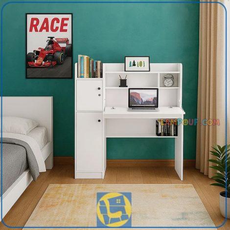 میز تحریر SDJ282 با درب جکدار و قفسه به عنوان میز کار و مطالعه و میز کامپیوتر و لپ تاپ در محیط کاری و اتاق خواب کودک و نوجوان و بزرگسال استفاده می‌شود.