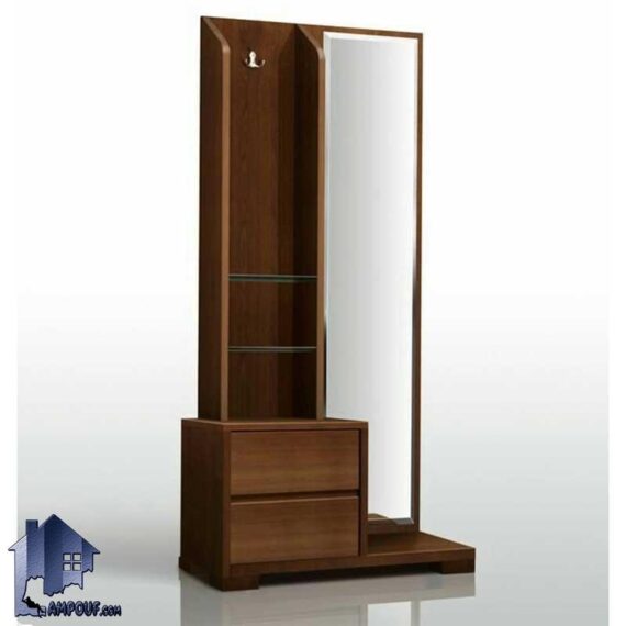 جاکفشی و جالباسی SHJ285 به صورت کشو دار و آینه دار که به عنوان کمد و استند جا کفشی و یا میز آرایش و توالت و گریم داخل اتاق خواب و ورودی منزل قرار می‌گیرد.