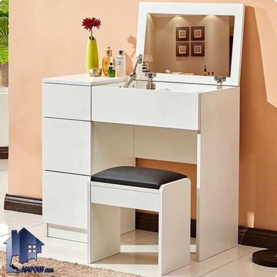 میز آرایش DJ367 دارای درب آینه ای جکدار و دارای کشو که به عنوان میز توالت و گریم و کنسول آینه دار کمجا در داخل اتاق خواب در کنار سرویس خواب استفاده می‌شود.