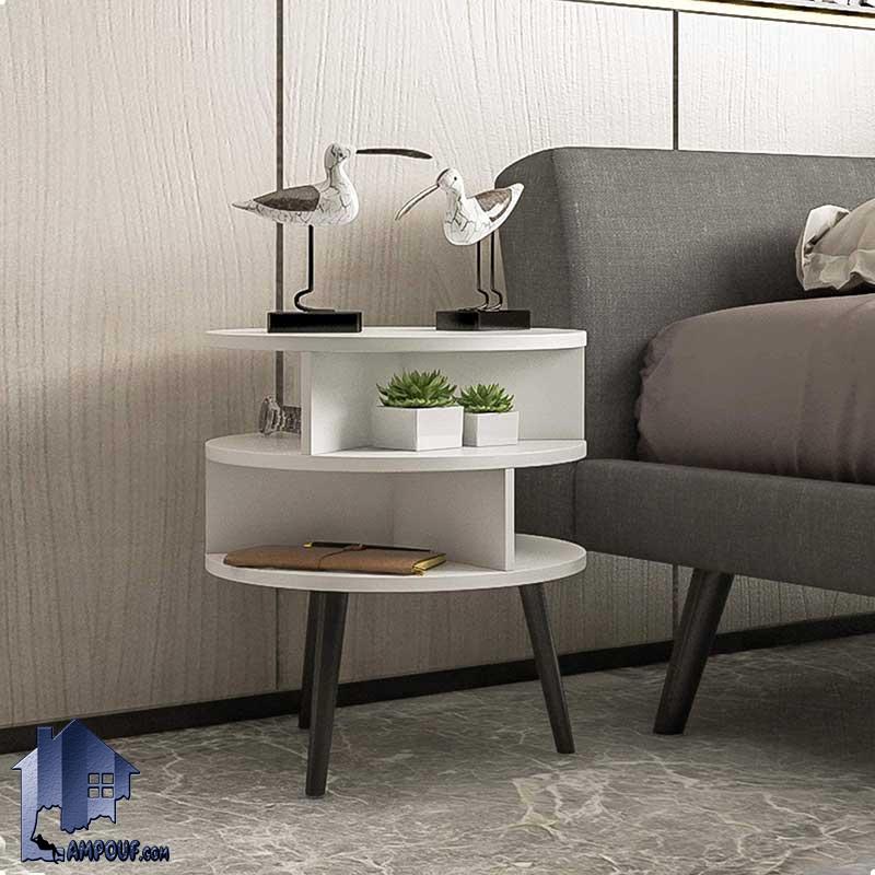 پاتختی BSTJ109 به صورت گرد و قفسه دار با چایه چوبی که در کنار تختخواب و سرویس خواب و مبلمان در اتاق خواب و پذیرایی مورد استفاده قرار می‌گیرد.