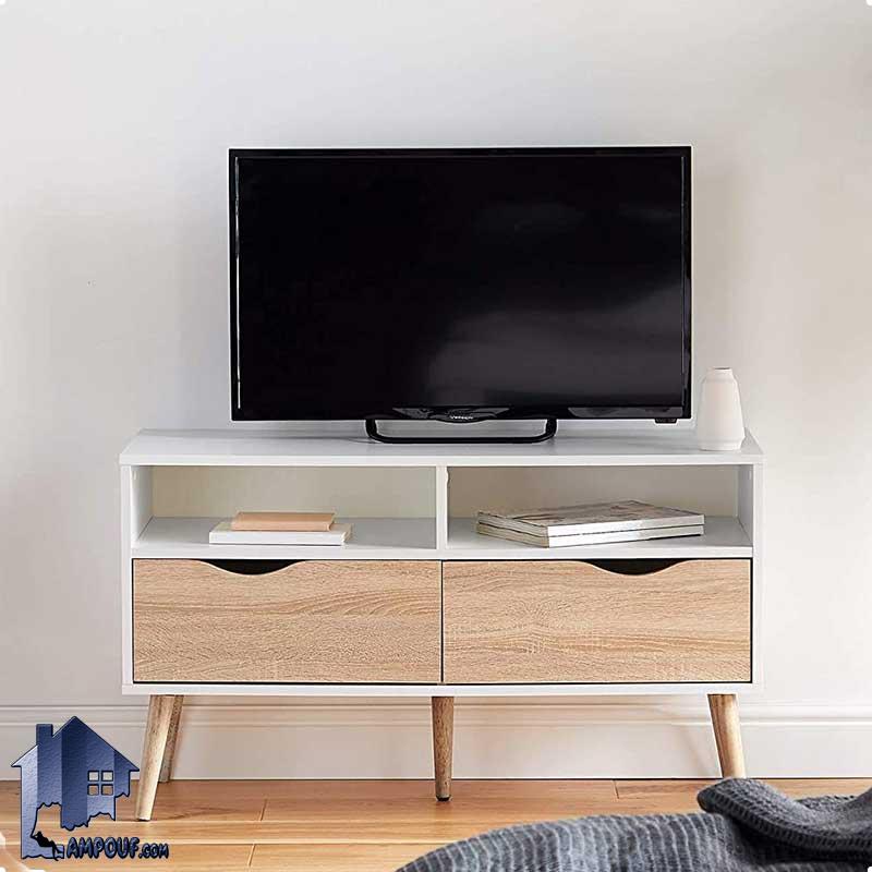 میز LCD مدل TTJ82 به صورت کشو دار و قفسه دار که به عنوان استند و میز تلویزیون در قسمت پذیرایی و دکور تی وی روم مورد استفاده قرار می‌گیرد.