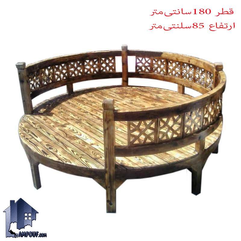 تخت چوبی سنتی گرد TrK235