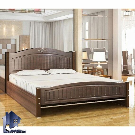 تخت خواب دو نفره DBV138 در سایز های کینگ و کوئین که به عنوان تختخواب فلزی دونفره با تاج وکیوم و سرویس خواب در داخل اتاق بزرگسال استفاده می‌شود.