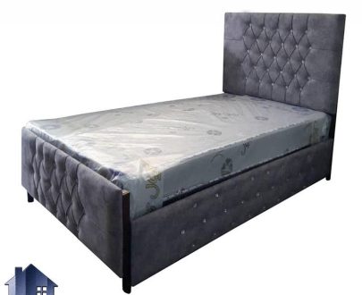 تخت خواب یک نفره SBV136 با بدنه فلزی و طرح چستر و لمسه شده که به عنوان تختخواب فلزی یکنفره در کنار سرویس خواب داخل اتاق خواب استفاده می‌شود
