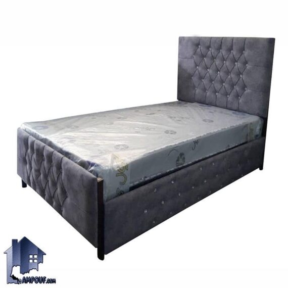 تخت خواب یک نفره SBV136 با بدنه فلزی و طرح چستر و لمسه شده که به عنوان تختخواب فلزی یکنفره در کنار سرویس خواب داخل اتاق خواب استفاده می‌شود