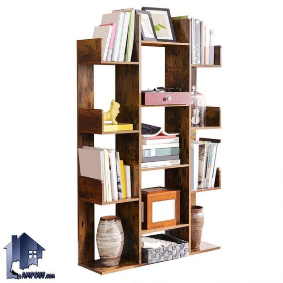 کتابخانه SCJ191 که به صورت شلف و قفسه و ویترین برای کتاب و اجناس تزئینی در داخل پذیرایی و اتاق خواب در محیط خانگی و اداری طراحی شده است