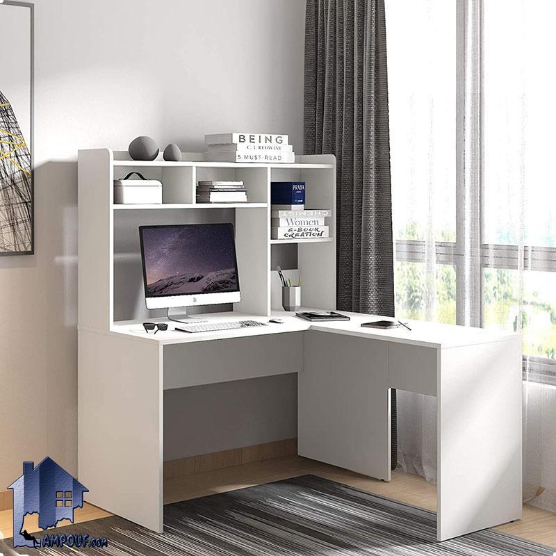 میز کامپیوتر SDJ296 به صورت کنجی و گوشه ای و ال شکل که به عنوان میز مطالعه ، تحریر و لپ تاپ در کنار سرویس خواب داخل اتاق خواب استفاده می‌شود.