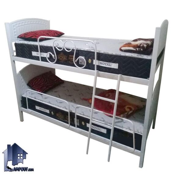 تخت خواب دو طبقه TBV56 دارای جنس فلز با تاج وکیوم که به عنوان سرویس خواب و تختخواب دوطبقه فلزی در اتاق نوجوان و بزرگسال استفاده می‌شود