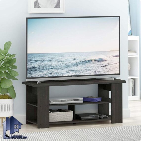 میز LCD مدل TTJ90 که به عنوان براکت و استند تلویزیون و LED و زیر تلویزیونی قفسه دار در کنار دکور پذیرایی و تی وی روم منزل استفاده می‌شود.