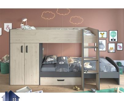 تخت خواب دو طبقه TBJ55 که به عنوان سرویس خواب کمجا و تختخواب دوطبقه دارای کشو و کمد و قفسه که در اتاق نوجوان و بزرگسال استفاده می‌شود.