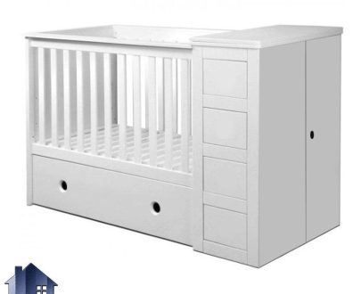 تخت خواب کودک CHJ118 دارای دراور و به صورت کشو دار که به عنوان تختخواب نوزاد و سیسمونی و سرویس خواب در داخل اتاق خواب استفاده می‌شود