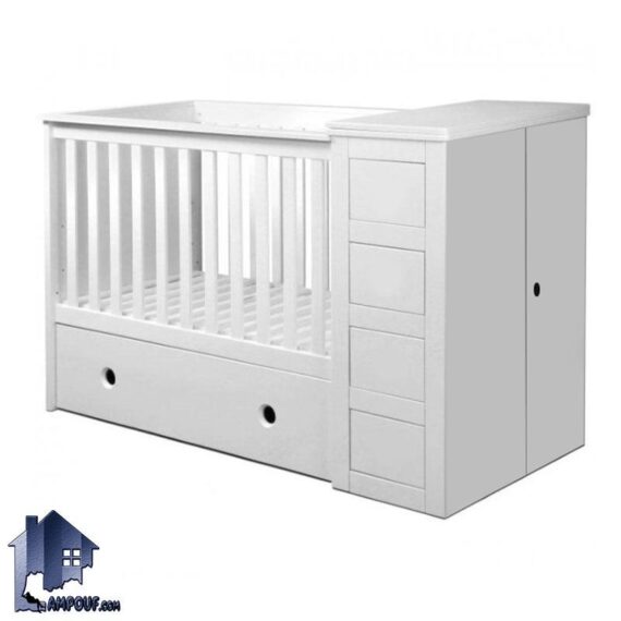 تخت خواب کودک CHJ118 دارای دراور و به صورت کشو دار که به عنوان تختخواب نوزاد و سیسمونی و سرویس خواب در داخل اتاق خواب استفاده می‌شود