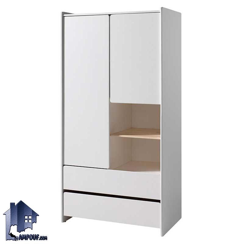 LHJ304 (4) کمد جالباسی LHJ304 دارای میله آویز رگال لباس و قفسه و کشو که به عنوان استند لباس و کفش و جاکفشی در کنار سرویس خواب در اتاق استفاده میشود.