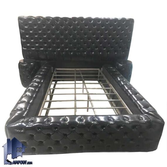 تخت خواب یک نفره چستر SBRo405 دارای دو پاتختی لمسه که به عنوان ست تاج باکس و سرویس خواب و تختخواب یکنفره نوجوان و بزرگسال استفاده میشود