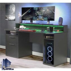 میز گیمینگ SDJ405 دارای کشو و فضا برای کنسول بازی و کیس که به عنوان میز کامپیوتر و لپ تاپ و تحریر و مطالعه نیز مورد استفاده قرار میگیرد