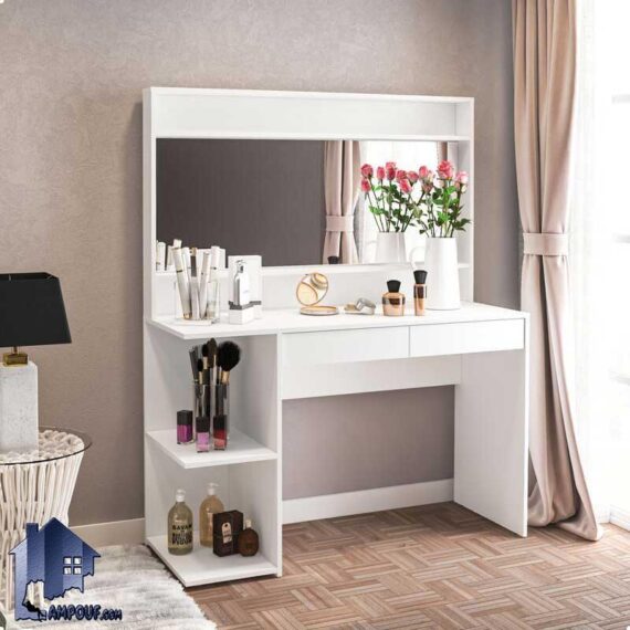 میز آرایش DJ511 دارای آینه و قفسه و کشو که به عنوان میز گریم و توالت و یا کنسول و دراور در اتاق خواب در کنار سرویس خواب استفاده می‌شود