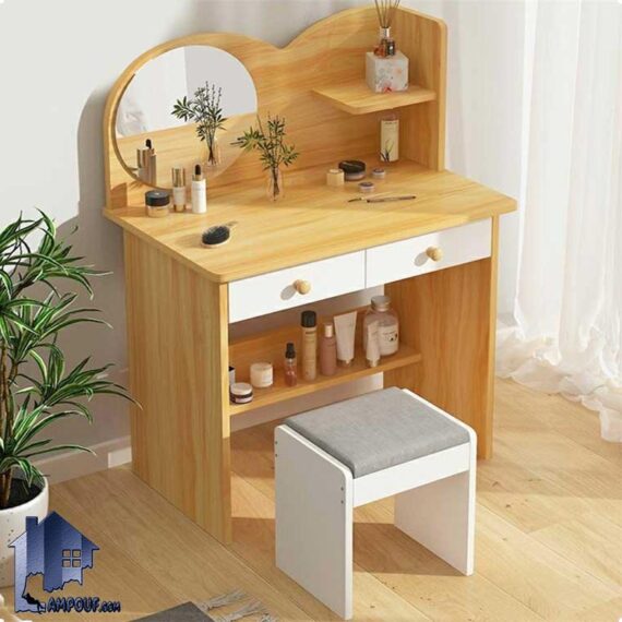 میز آرایش DJ522 دارای کشو که به عنوان دراور و کنسول آینه دار و میز توالت و گریم در کنار دکور سرویس خواب در اتاق خواب قرار می‌گیرد