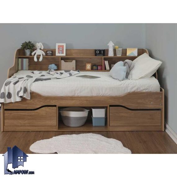 تخت خواب یک نفره SBJ157 که به عنوان تختخواب و تخت باکس و سرویس خواب یکنفره کشو دار در اتاق نوجوان و بزرگسال مورد استفاده قرار می‌گیرد.