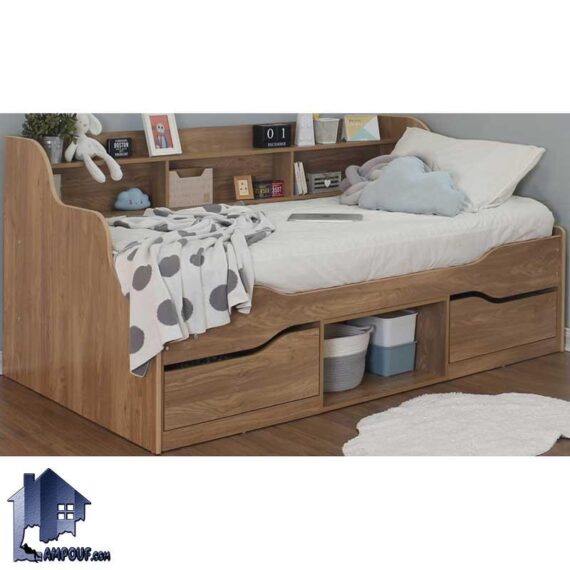 تخت خواب یک نفره SBJ157 که به عنوان تختخواب و تخت باکس و سرویس خواب یکنفره کشو دار در اتاق نوجوان و بزرگسال مورد استفاده قرار میگیرد.