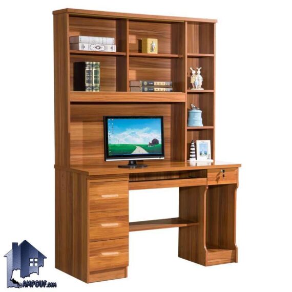 میز کامپیوتر SDJ335 دارای کشو و فایل و کتابخانه که به عنوان میز تحریر و مطالعه و لپ تاپ در کنار سرویس خواب مورد استفاده قرار میگیرد.