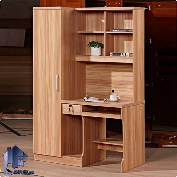 میز کامپیوتر SDJ336 دارای کمد جالباسی و کتابخانه که به عنوان میز تحریر و مطالعه و میز لپ تاپ در کنار سرویس خواب در اتاق استفاده میشود.