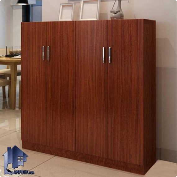 جاکفشی SHJ335 دارای قفسه و درب که به عنوان کمد کفش و جا کفشی در قسمت ورودی منزل و همچنین در اتاق خواب در کنار سرویس خواب استفاده میشود