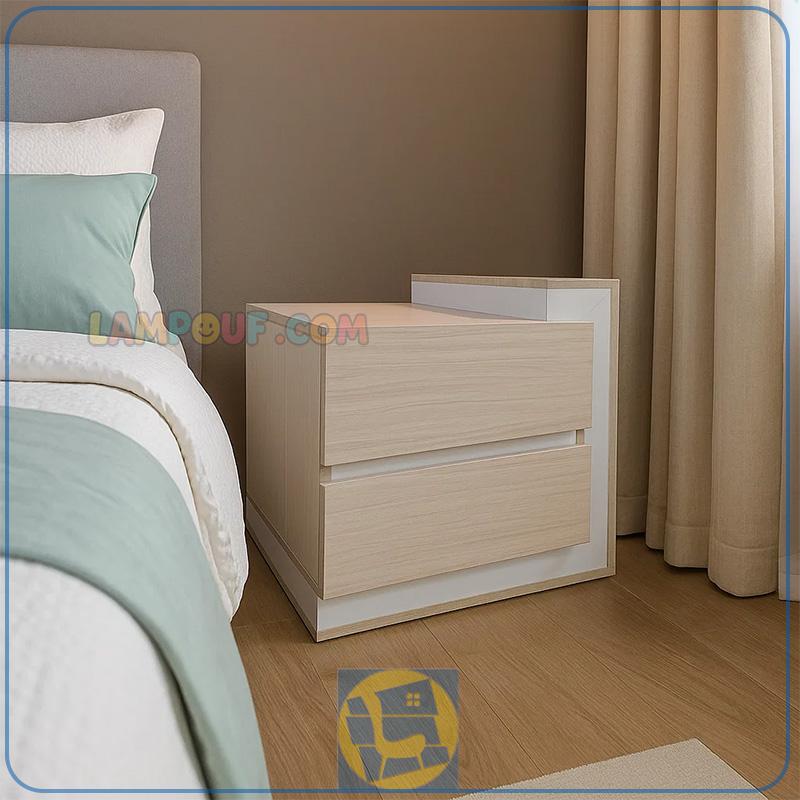 BSTJ118-1 پاتختی BSTJ118 دارای کشو که به عنوان دراور میز کنار تخت خواب یا میز تلفن در کنار دیگر اقلام سرویس خواب یک نفره و دو نفره قرار میگیرد.