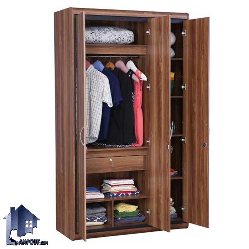 LHJ314 (4) کمد جالباسی LHJ314 دارای کشو، قفسه و میله آویز رگال لباس که به عنوان کمد دیواری لباس و کفش در کنار سرویس خواب در اتاق خواب استفاده میشود.