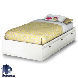 تخت خواب یک نفره SBJ169 دارای کشو و دراور که به صورت باکس و تختخواب یکنفره در کنار سرویس خواب در اتاق بزرگسال و نوجوان استفاده می‌شود