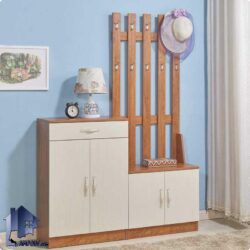 جاکفشی جالباسی SHJ344 دارای قسمت درب دار برای قرار گیری کفش و قسمتی برای آویز لباس که در ورودی منزل و یا اتاق مورد استفاده قرار میگیرد