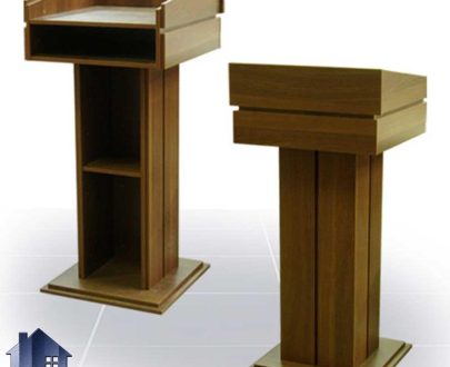میز تریبون TDJ100 به صورت میز ایستاده دارای قفسه که به عنوان میز همایش در سخنرانی و سن هیئت و سالن اجتماعات و آمفی تئاتر استفاده می‌شود
