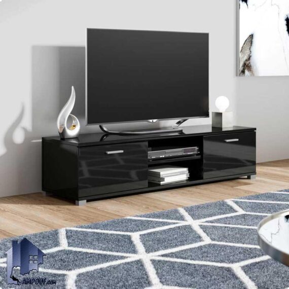 میز LCD مدل TTJ96 دارای درب داشبردی و قفسه که به عنوان میز تلویزیون و LED ال ای دی یا ال سی دی در تی وی روم و سالن پذیرایی قرار می‌گیرد.