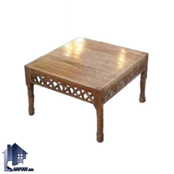 میز جلومبلی سنتی TrK99 به صورت مربعی که در کنار تخت و صندلی و مبل باغی چوبی مشبک در منازل و قهوه خانه ها و رستوران سنتی استفاده می‌شود.
