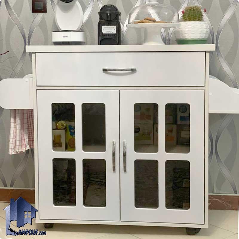 CSJ106 (2) کابینت CSJ106 دارای درب شیشه ای و قفسه و جا حوله و دستمال که به عنوان میز و کنسول آشپزخانه، بار در منازل، کافی شاپ و رستوران استفاده میشود