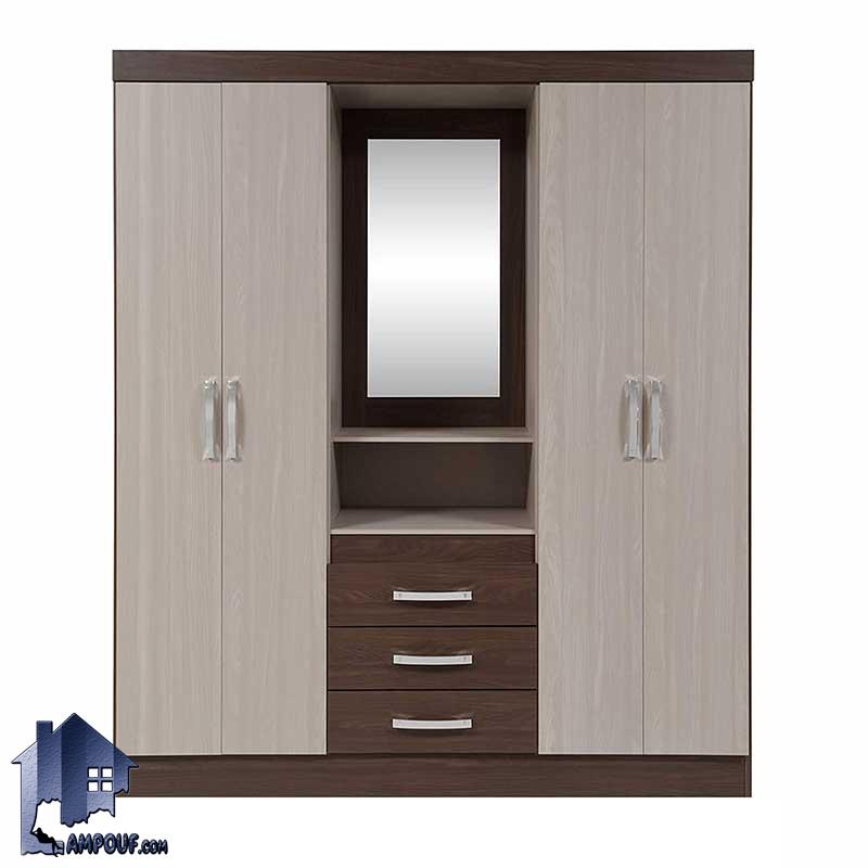 LHJ318 (2) کمد جالباسی LHJ318 دارای دراور و میز آرایش و قفسه و میله آویز رگال لباس که به عنوان کمد دیواری لباس و کفش در کنار سرویس خواب قرار میگیرد