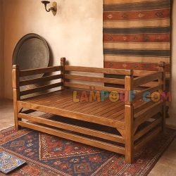 تخت سنتی دونفره TrK274 قابل استفاده در رستوران، کافی شاپ، فضای باز، آلاچیق، تراس و بالکن که به عنوان تخت باغی و قهوه خانه ای شناخته می‌شود.