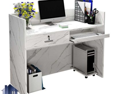 میز کانتر و پیشخوان CODJ100 دارای کشو و جای کیس که به عنوان میز منشی، کامپیوتر، تحریر، میز کار و گیمینگ در محیط اداری استفاده می‌شود.