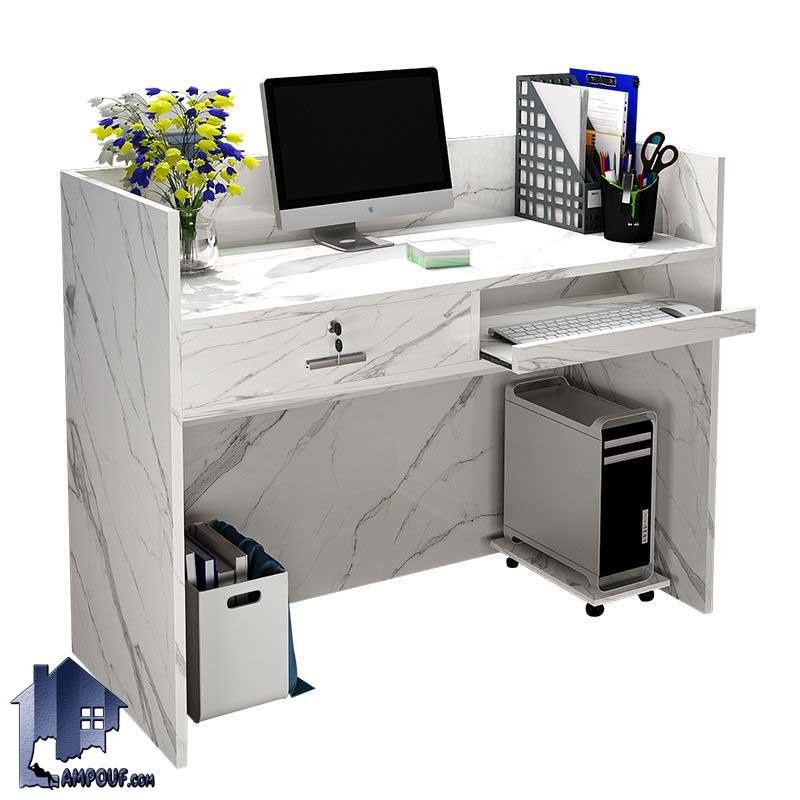 CODJ100 (4) میز کانتر و پیشخوان CODJ100 دارای کشو و جای کیس که به عنوان میز منشی، کامپیوتر، تحریر، میز کار و گیمینگ در محیط اداری استفاده میشود.