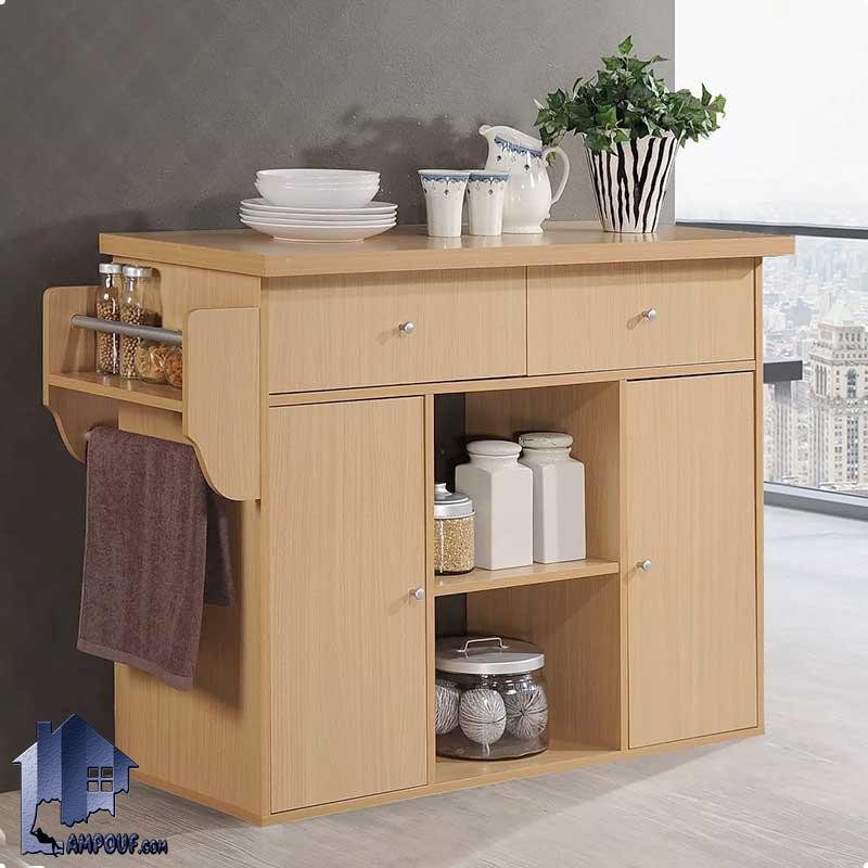 CSJ111 (3) کابینت CSJ111 دارای کشو، قفسه درب کمدی و جا حوله ای که به عنوان میز بار، قهوه ساز و ماکروفر و همچنین کمد ظروف در آشپزخانه قرار میگیرد