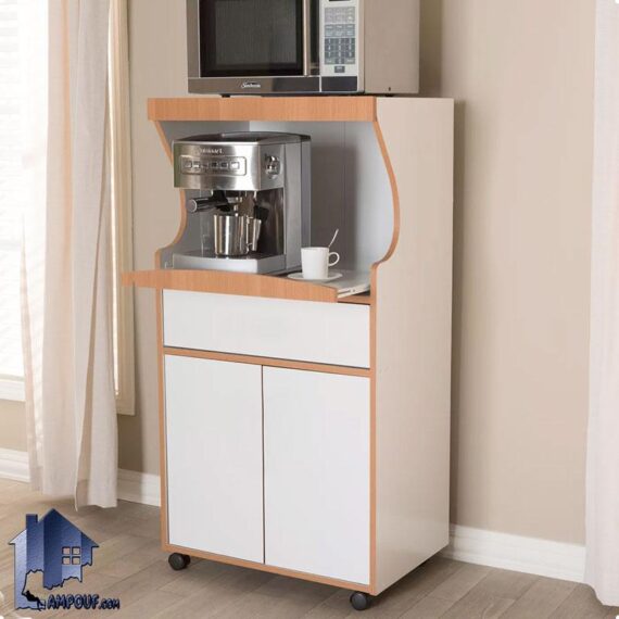 کابینت CSJ113 دارای کشو و درب قفسه دار که به عنوان میز بار و آشپزخانه و میز قهوه ساز و ماکروفر در منازل، کافی شاپ و رستوران استفاده می‌شود.