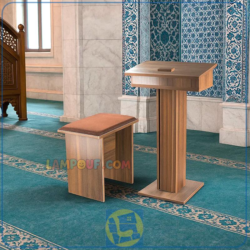 PCJ101-2 میز و صندلی نماز PCJ101 دارای درب که در عبادت گاه ها، نمازخانه، حسینیه، هیئت، مسجد، منازل و یا محیط های مشابه مورد استفاده قرار میگیرد