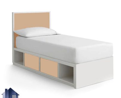 تخت خواب یک نفره SBJ181 دارای قفسه که به عنوان تختخواب یکنفره و باکس کشو دار در کنار سرویس خواب در اتاق نوجوان و بزرگسال استفاده می‌شود.